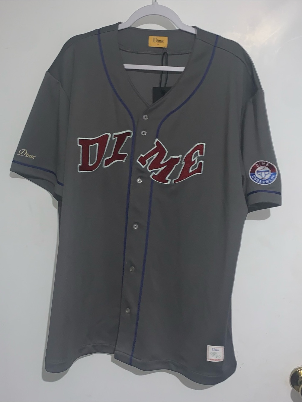 Dime Men's League Jersey Grey with Maroon Script Logo